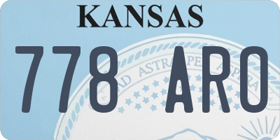 KS license plate 778ARO