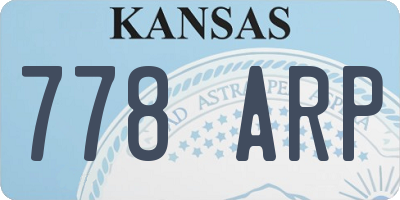 KS license plate 778ARP