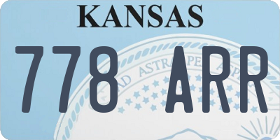 KS license plate 778ARR