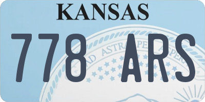KS license plate 778ARS