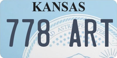 KS license plate 778ART