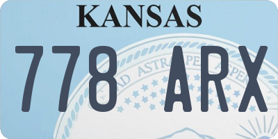 KS license plate 778ARX
