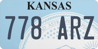KS license plate 778ARZ