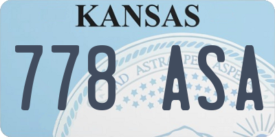KS license plate 778ASA