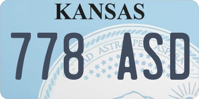 KS license plate 778ASD