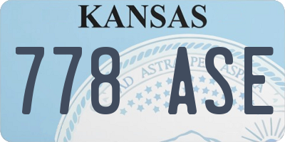 KS license plate 778ASE
