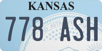 KS license plate 778ASH