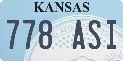 KS license plate 778ASI
