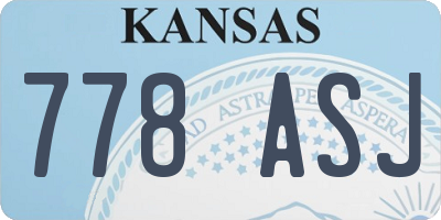 KS license plate 778ASJ