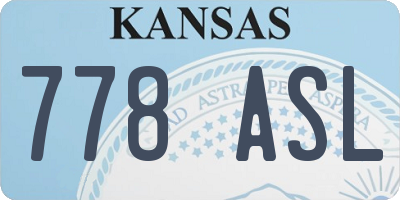 KS license plate 778ASL