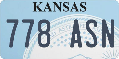 KS license plate 778ASN