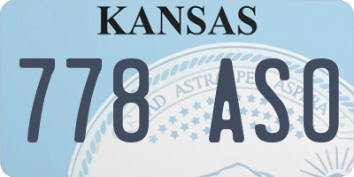 KS license plate 778ASO