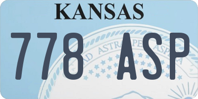 KS license plate 778ASP