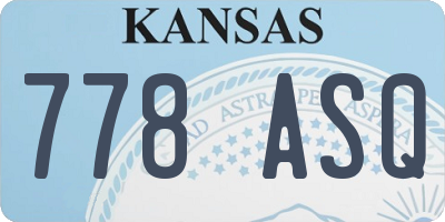 KS license plate 778ASQ