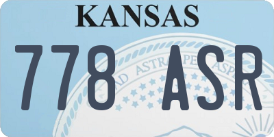 KS license plate 778ASR
