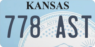 KS license plate 778AST
