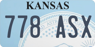 KS license plate 778ASX