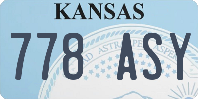 KS license plate 778ASY