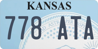 KS license plate 778ATA