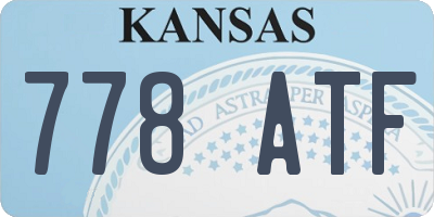 KS license plate 778ATF