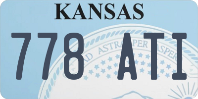 KS license plate 778ATI