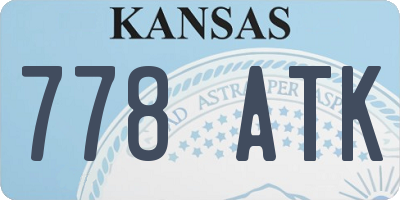 KS license plate 778ATK