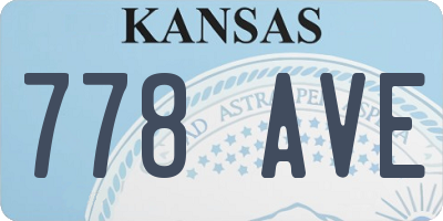 KS license plate 778AVE