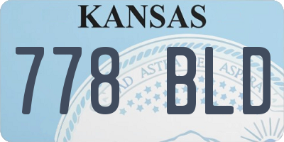 KS license plate 778BLD
