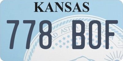 KS license plate 778BOF