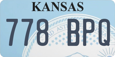 KS license plate 778BPQ