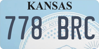 KS license plate 778BRC