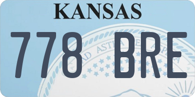 KS license plate 778BRE