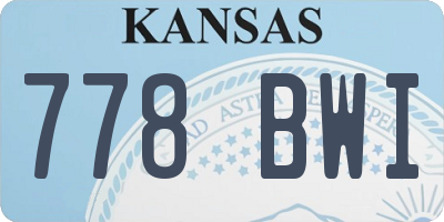 KS license plate 778BWI