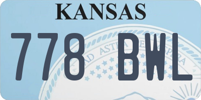 KS license plate 778BWL