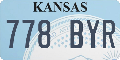 KS license plate 778BYR