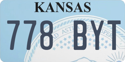 KS license plate 778BYT