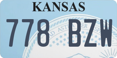 KS license plate 778BZW