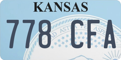 KS license plate 778CFA