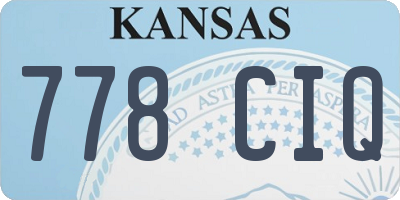 KS license plate 778CIQ