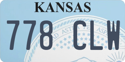 KS license plate 778CLW