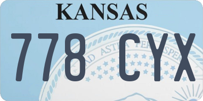 KS license plate 778CYX