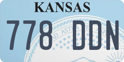 KS license plate 778DDN
