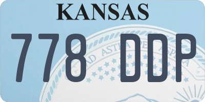 KS license plate 778DDP