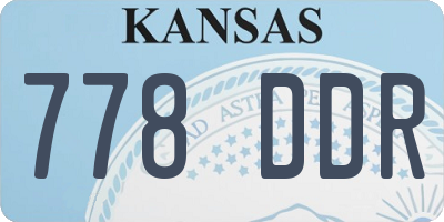 KS license plate 778DDR