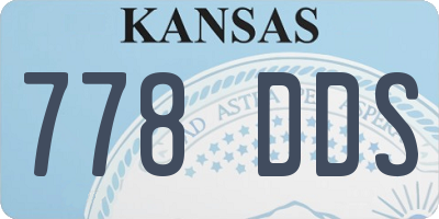 KS license plate 778DDS