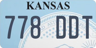 KS license plate 778DDT