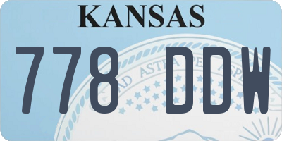 KS license plate 778DDW