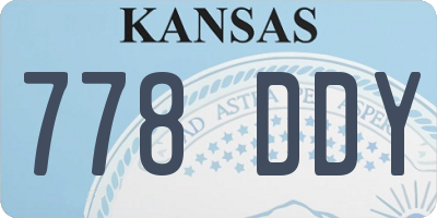 KS license plate 778DDY