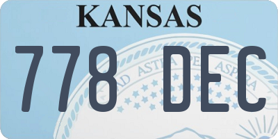 KS license plate 778DEC