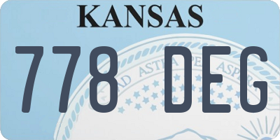 KS license plate 778DEG